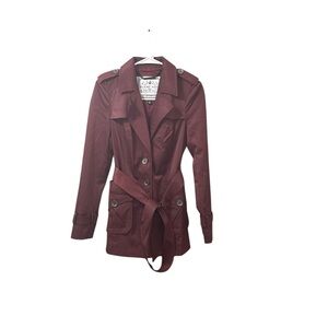 Blanc Noir Maroon Trench Coat